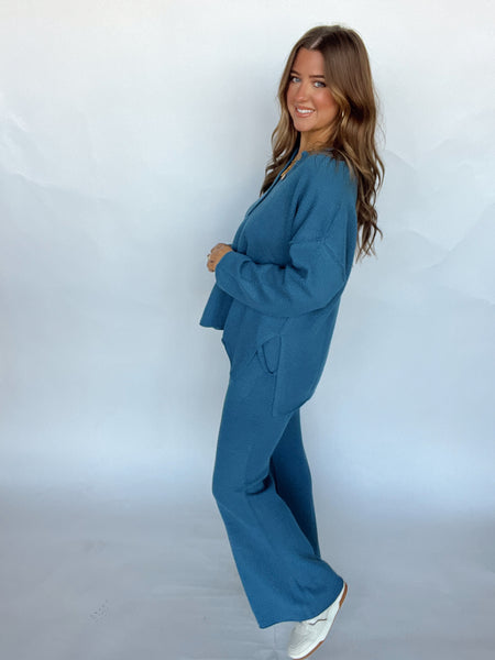 Henley Knit Set | TEAL | RESTOCK – Coral Boutique