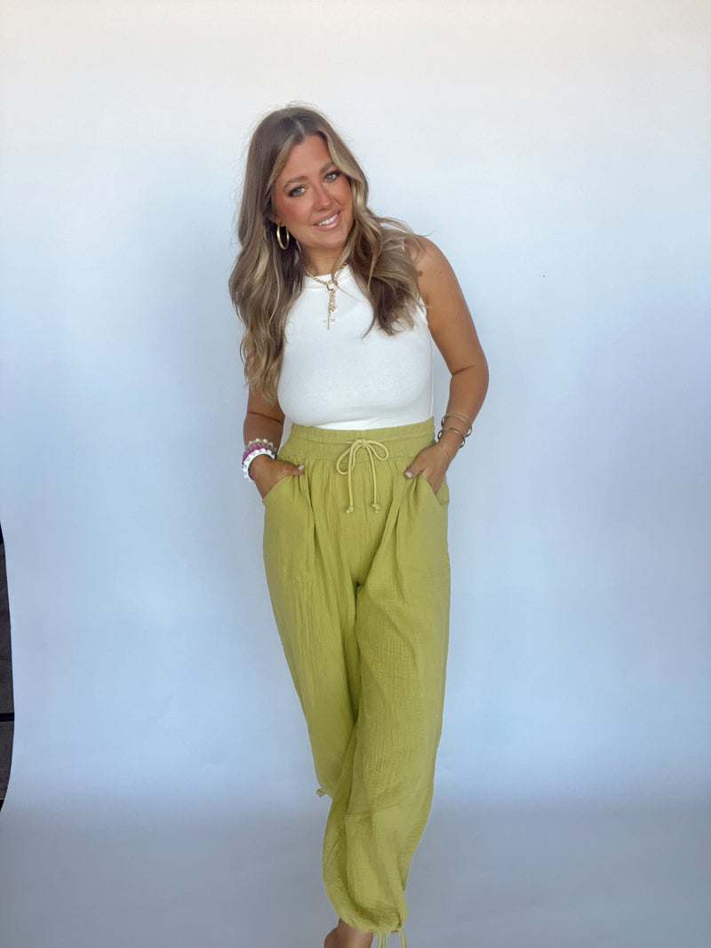 Lime Gauze Pants | NEW COLOR