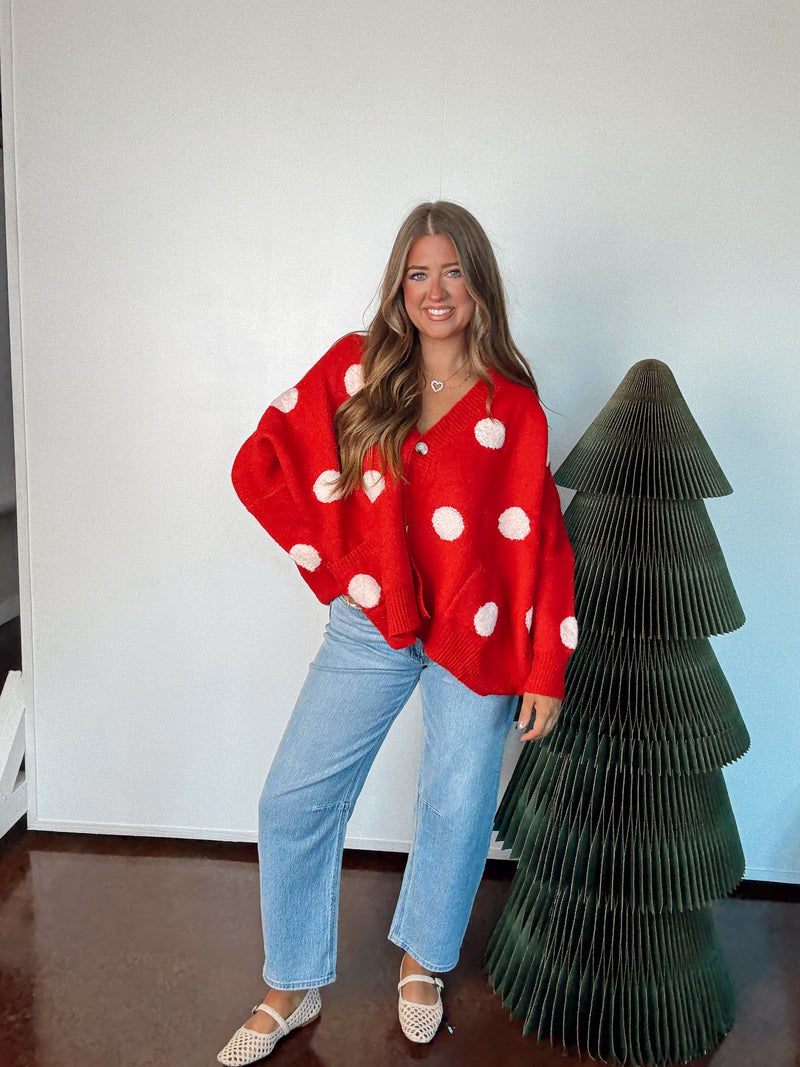 Red Polka Dot Cardi