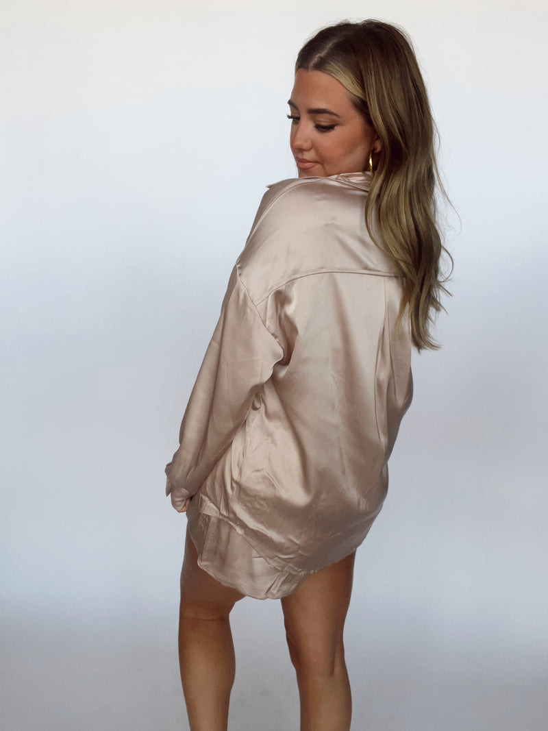 Taupe Satin Set