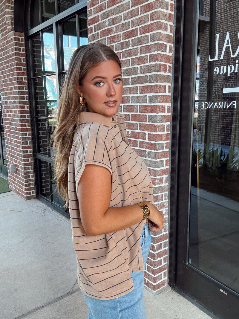 Striped Polo Top
