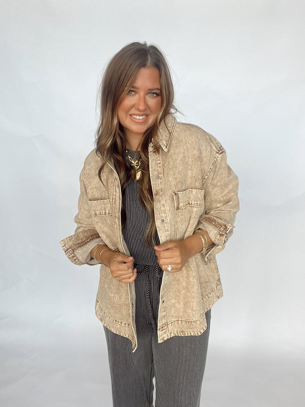 Vintage Taupe Shacket