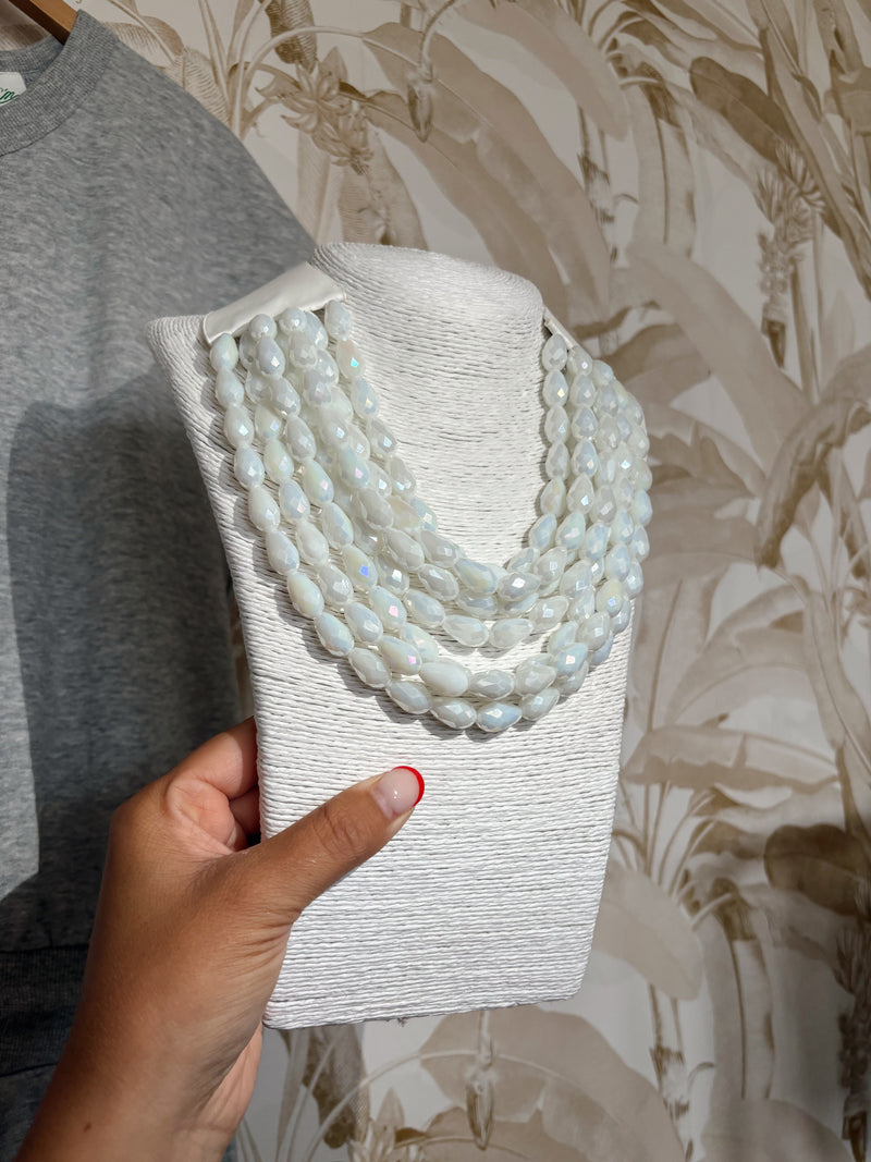 White Iridescent Magnetic Necklace