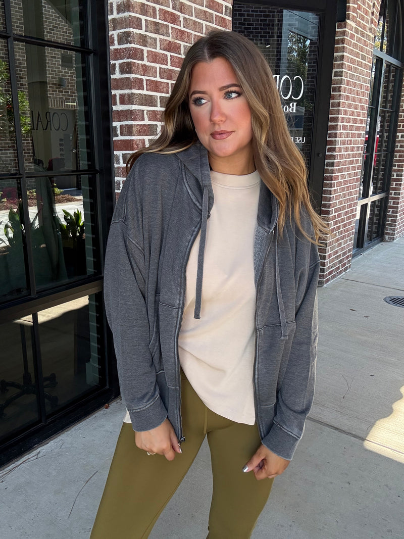 Black Mineral Washed Jacket