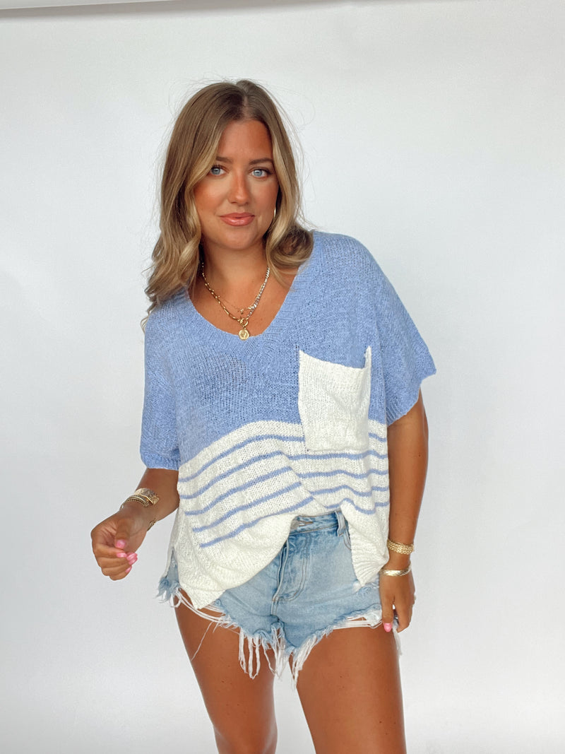 Periwinkle Colorblock Top