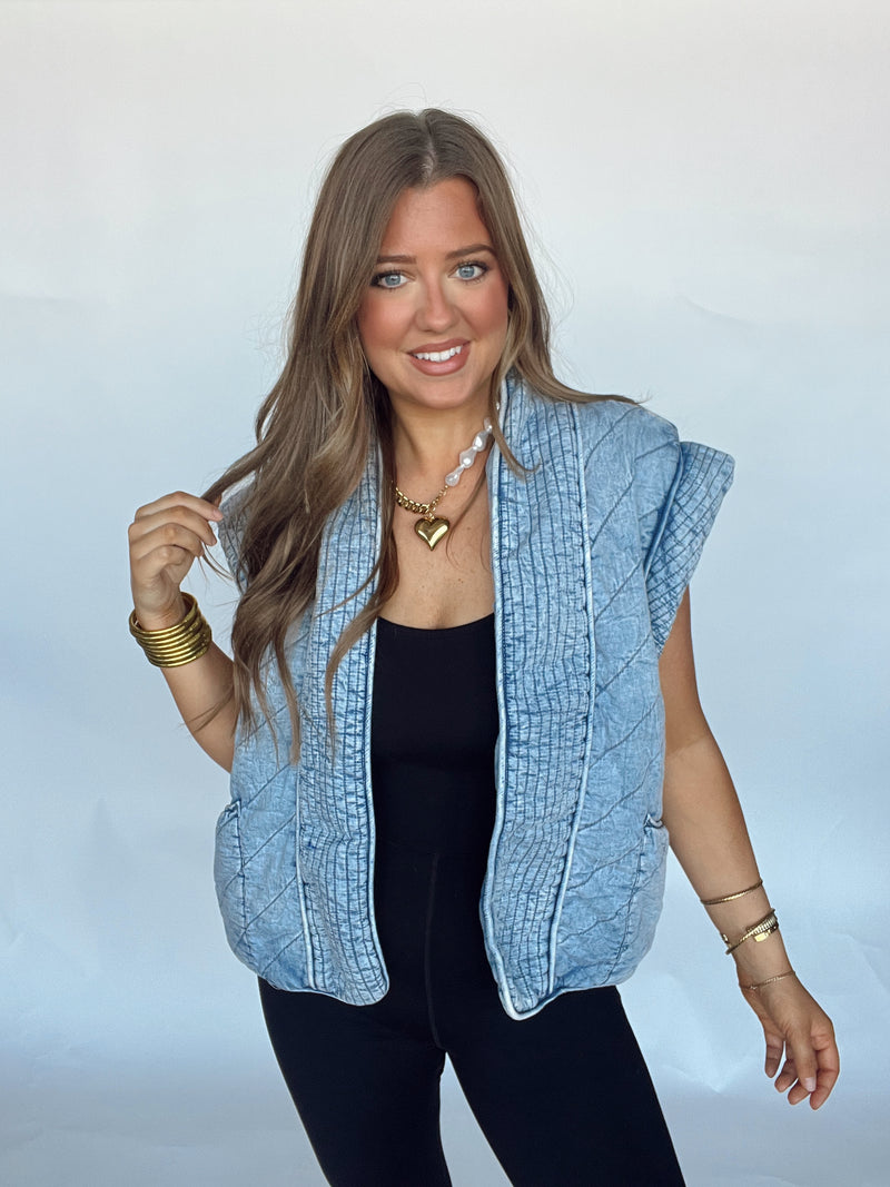 Washed Denim Vest