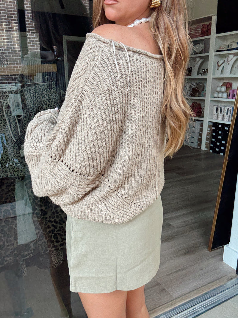 Olive Slouched Sweater