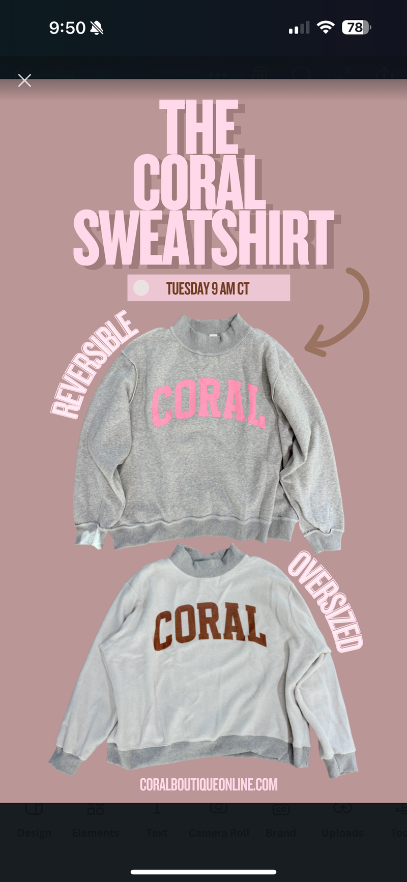 The Coral Sweatshirt | reversible