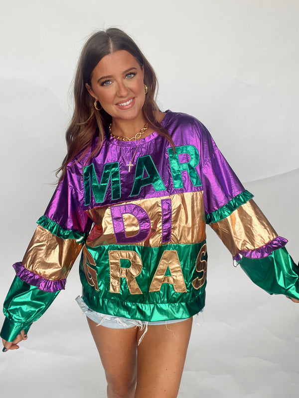 Foil Mardi Gras Top