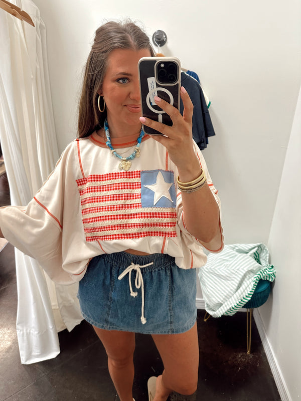 American Flag Oversized Top