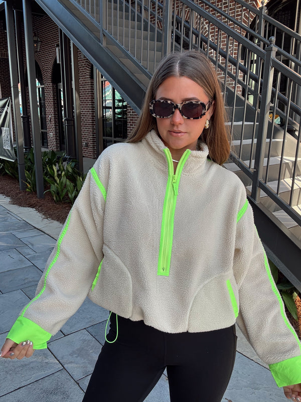 Lime/Oatmeal Half Zip