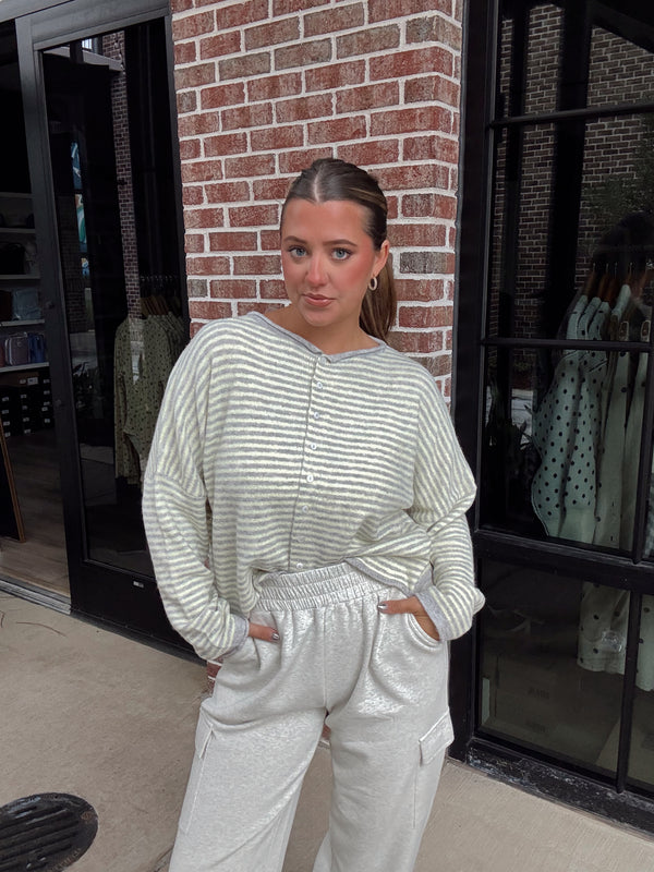 Callie Striped Cardigan | Muted Yellow