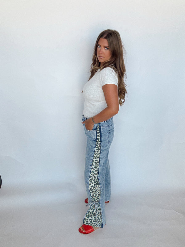Cheetah Flare Denim