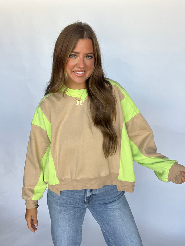 Pop of Lime Sweatshirt