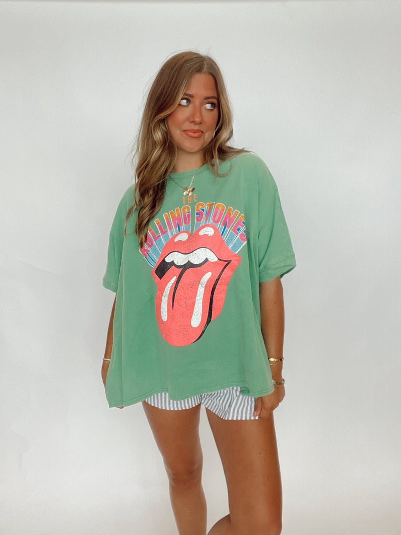 Deep Green Rolling Stone Tee