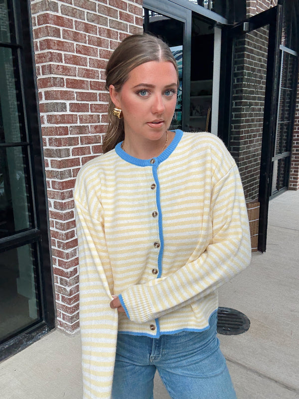 Lemon Striped Cardigan