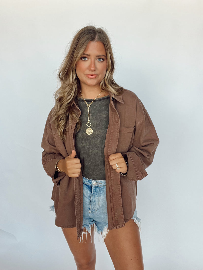 Chestnut Button Up