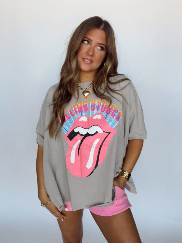 Grey Rolling Stone Tee