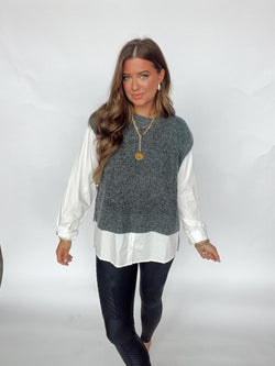 Charcoal Layered Top