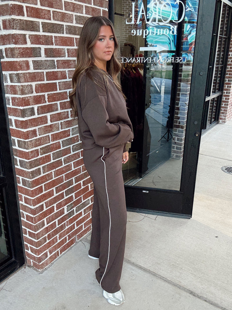 Espresso Piping Sweat Set