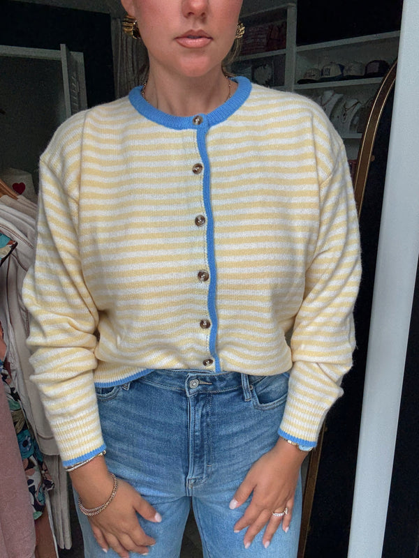 Lemon Striped Cardigan
