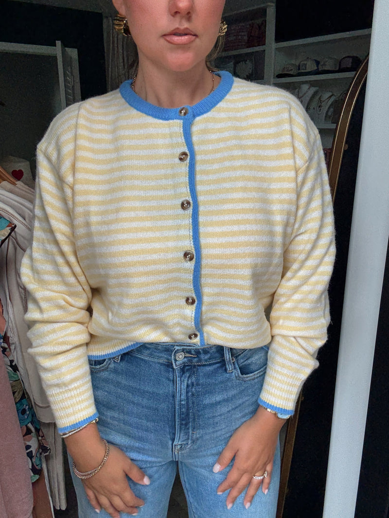 Lemon Striped Cardigan