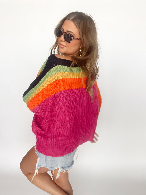Stripe Aviator Sweater