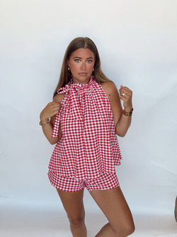 Red Gameday Gingham Set