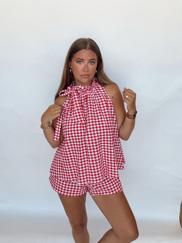 Red Gameday Gingham Set