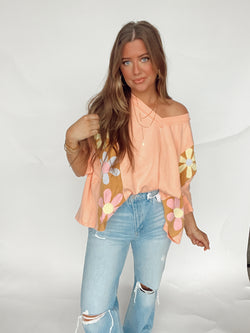 Peach Flower Top