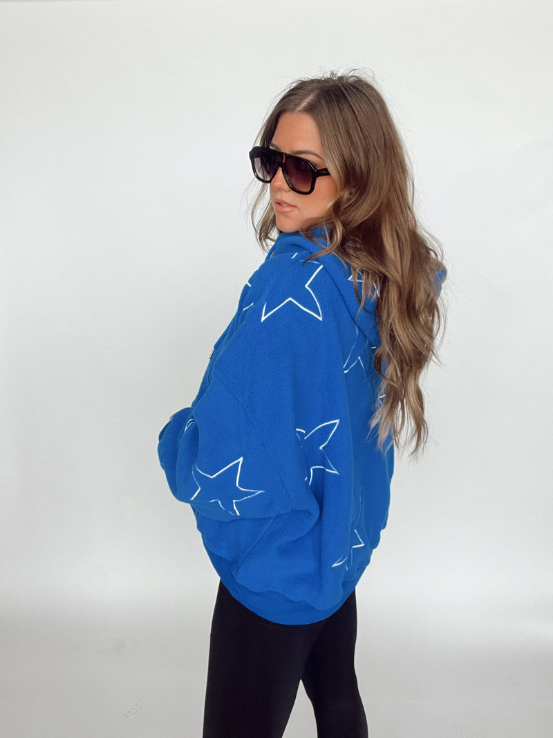 Star Sherpa Hoodie | BLUE