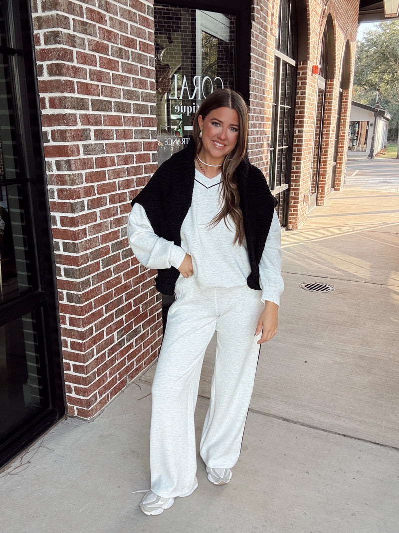 Light Grey Scuba Pant Set