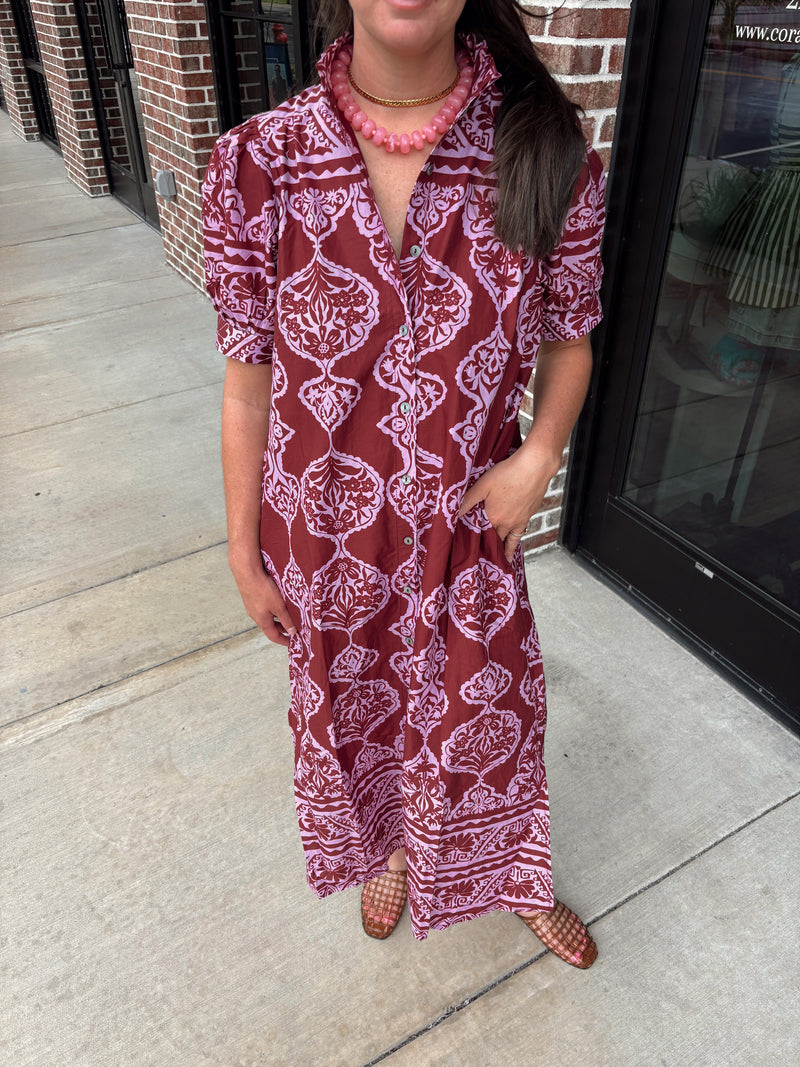 Kaleigh Floral Midi Dress – Coral Boutique
