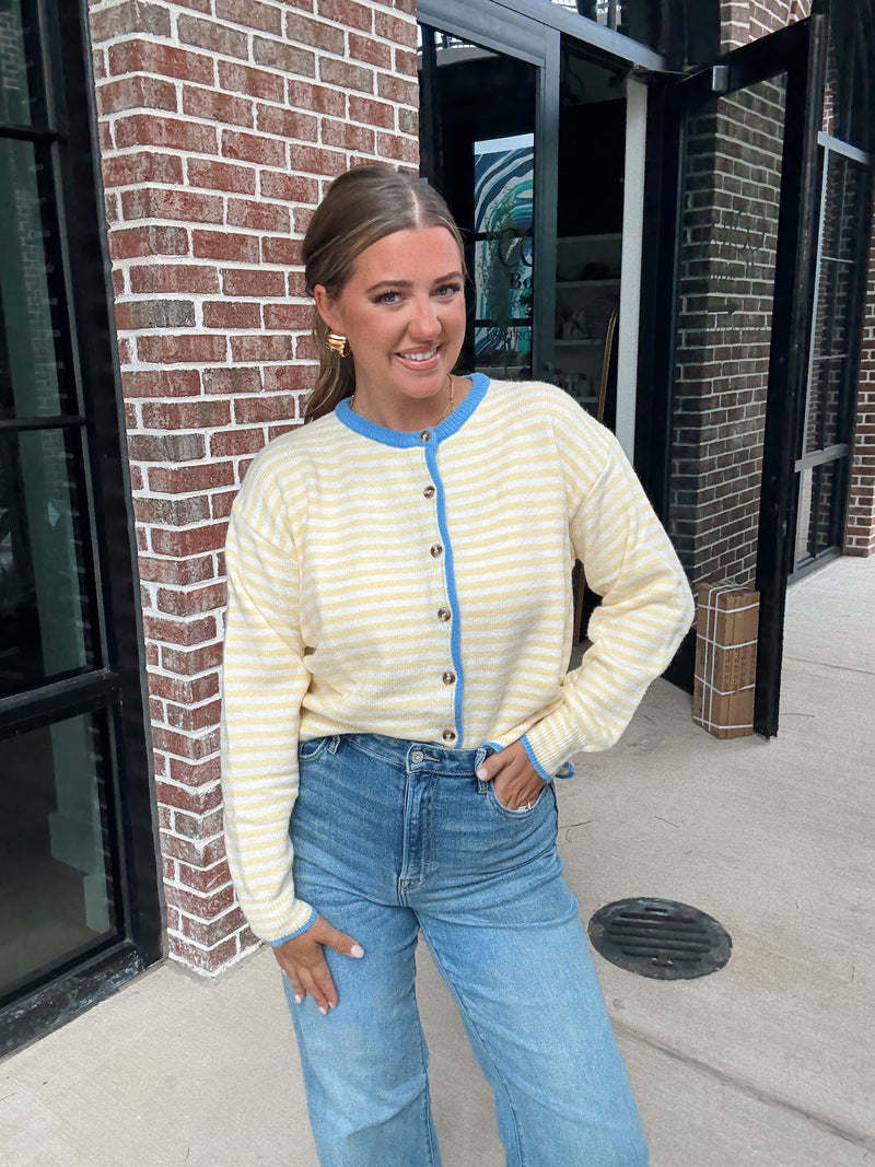 Lemon Striped Cardigan