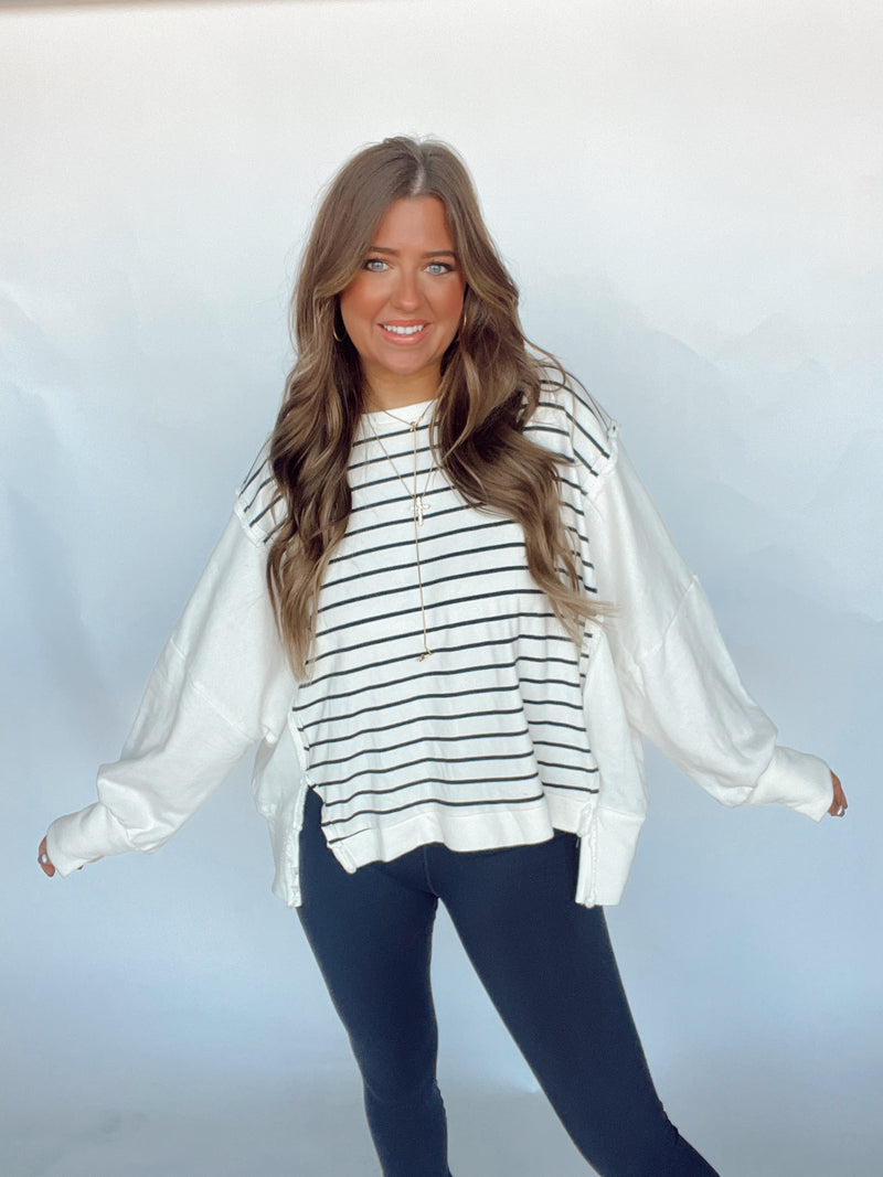 Oversized Striped Pullover