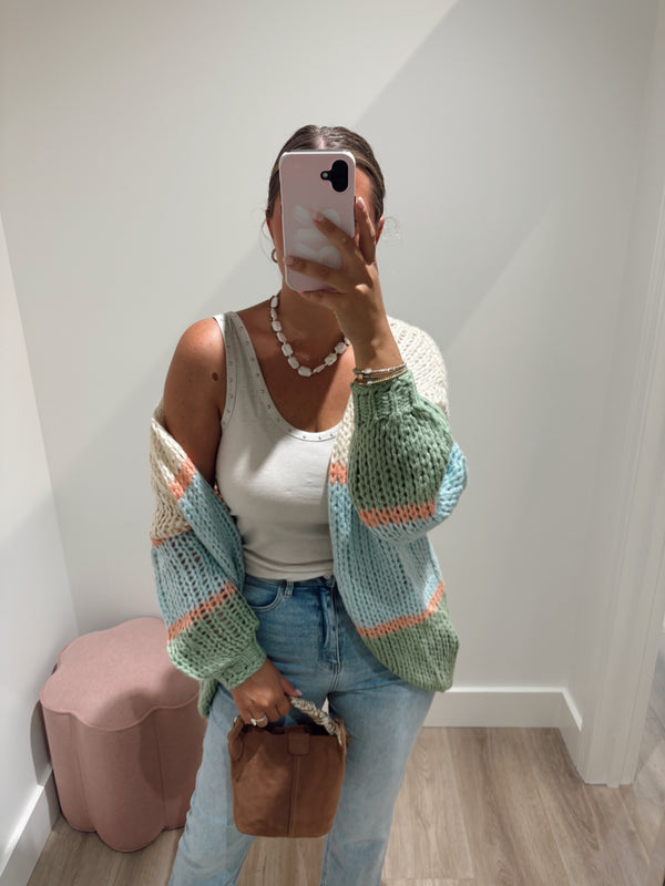 Colorblock Chunky Cardi
