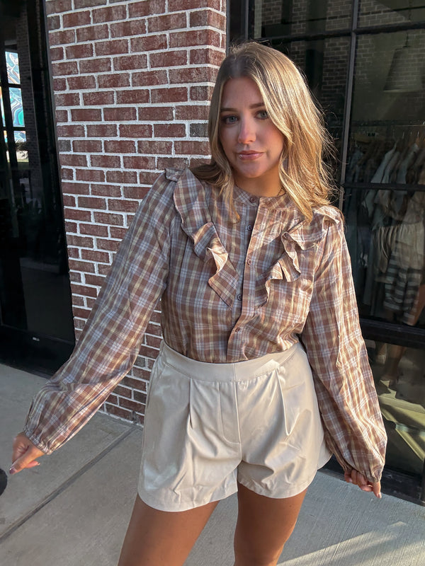 Plaid Ruffle Top