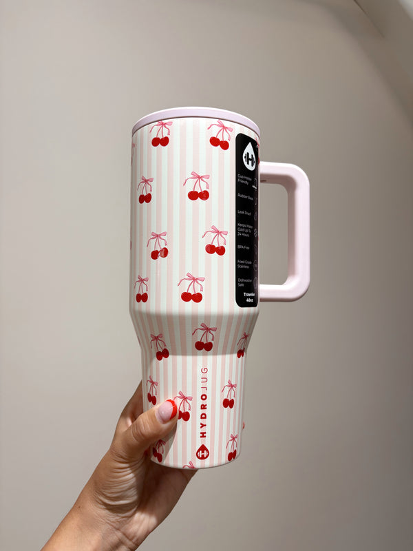 Sweet Cherry HydroJug 40 oz Traveler Tumbler