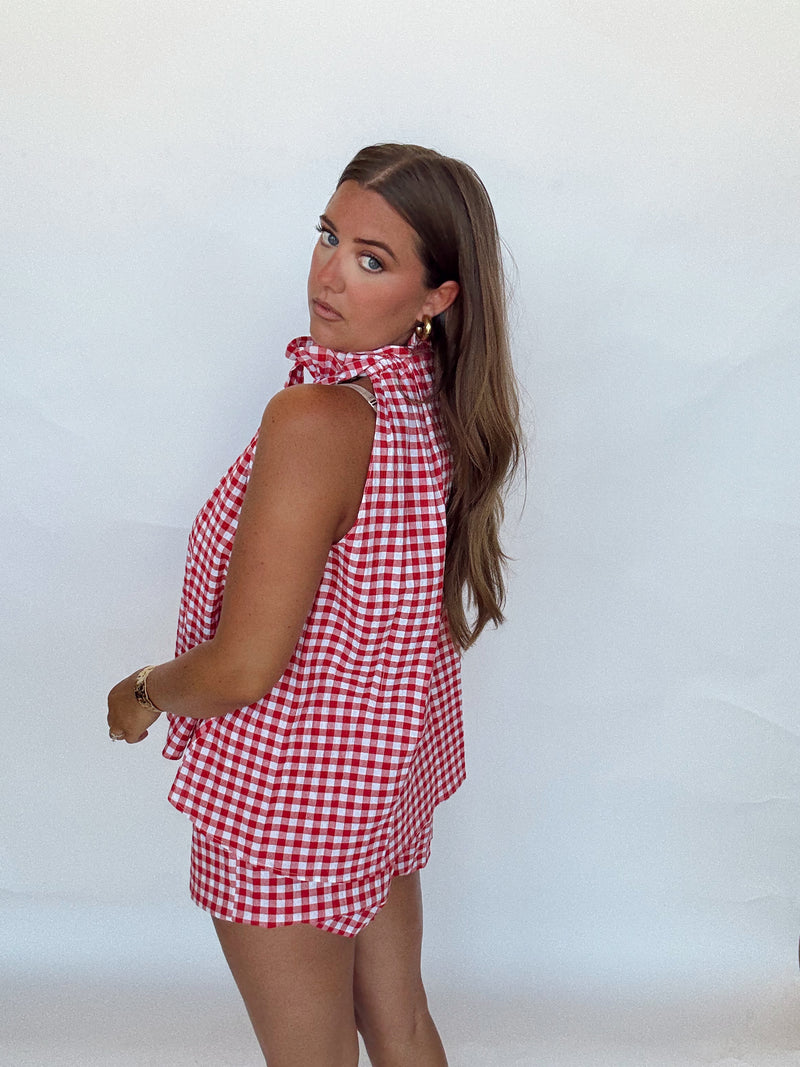 Red Gameday Gingham Set
