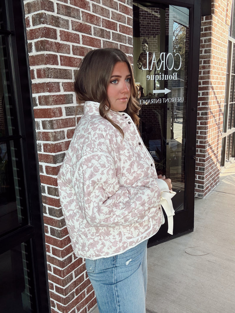 Pink Quilted Floral Jacket