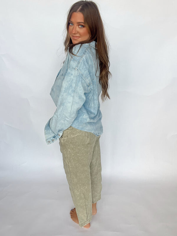 Olive Barrel Pant