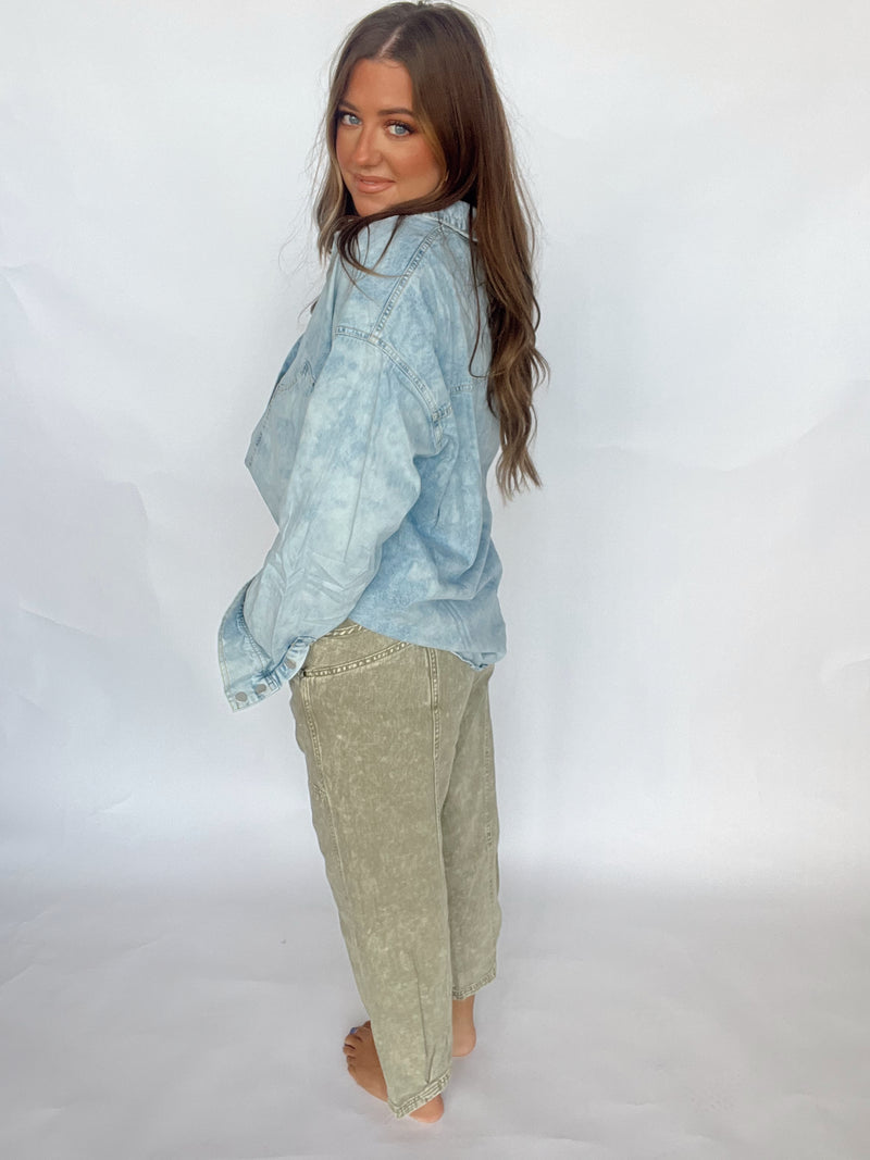 Olive Barrel Pant