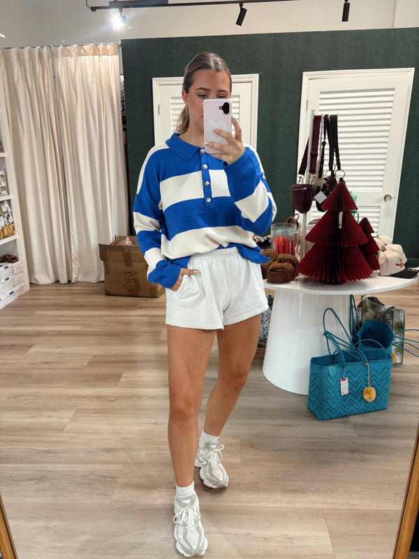 Striped Polo Top | 2 colors