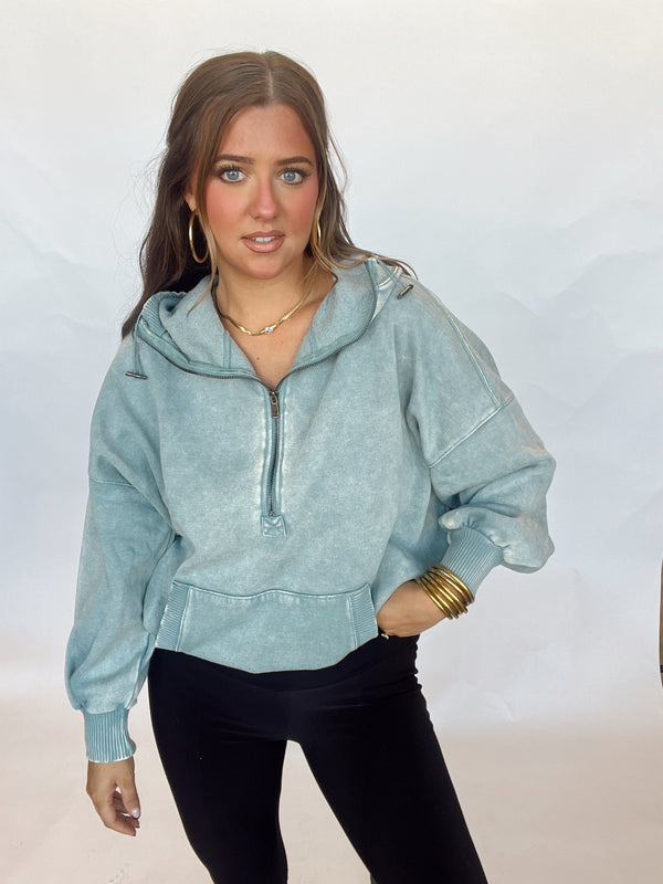 Ash Blue Sinched Hoodie