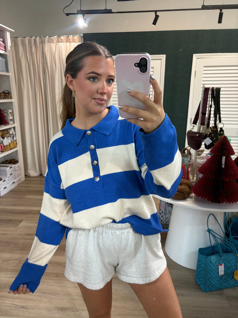 Striped Polo Top | 2 colors