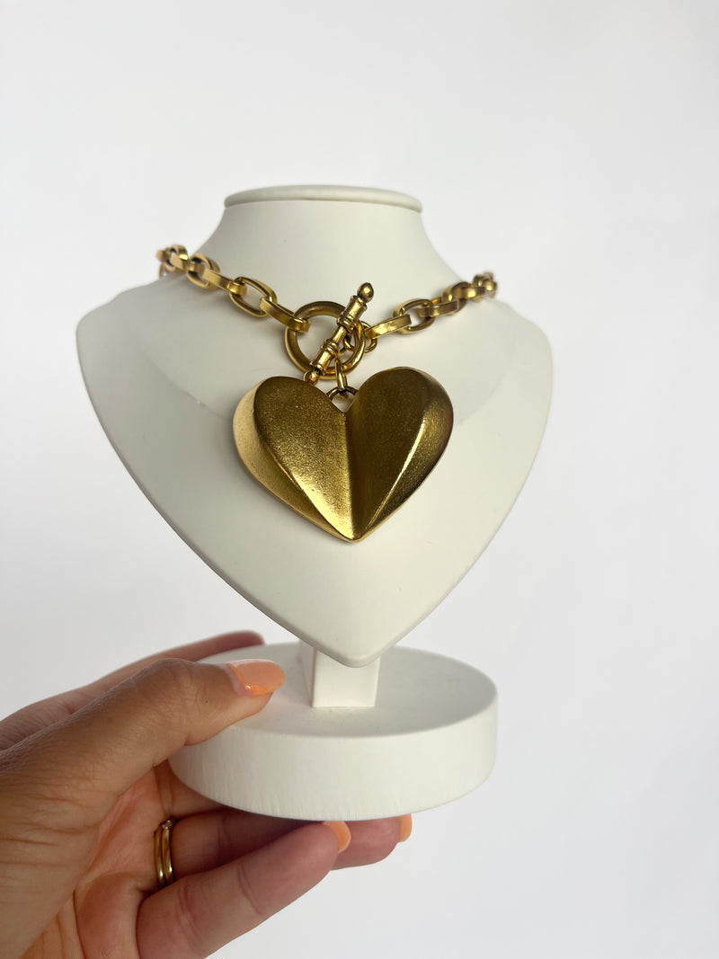 Chunky Gold Heart Necklace