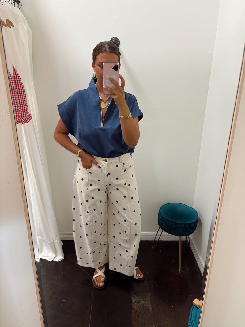 Polka Dot Barrel Denim | Restock