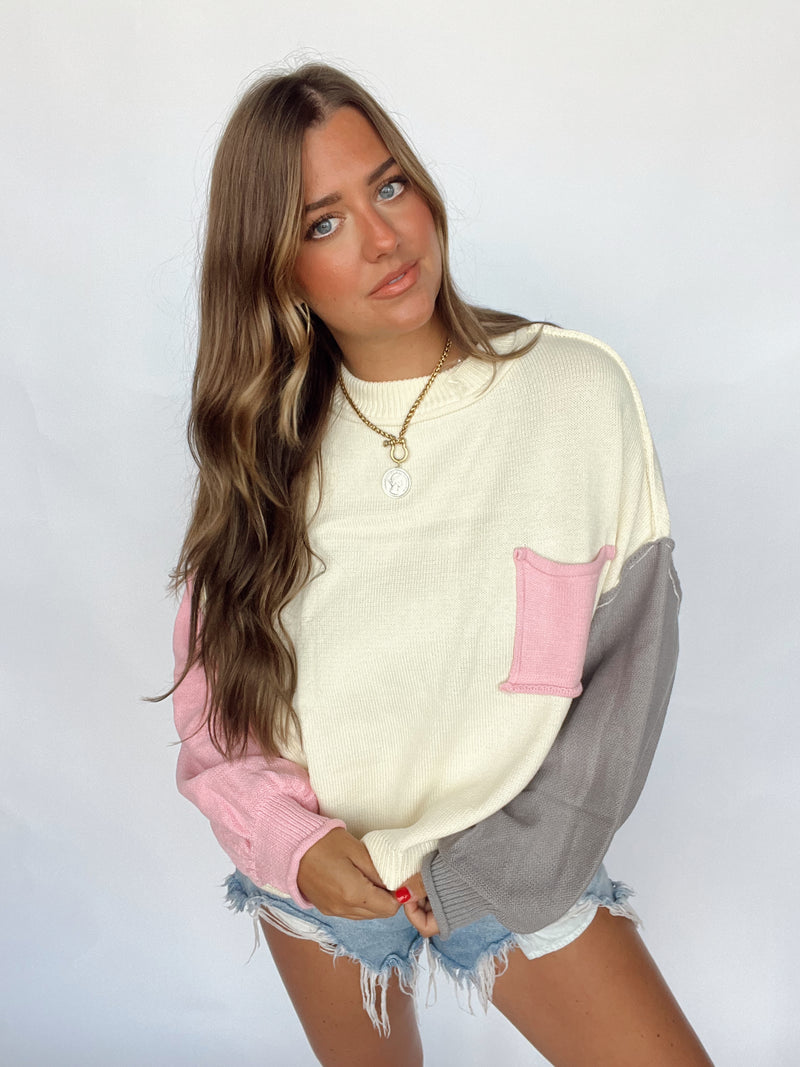 Cream Pocket Sweater