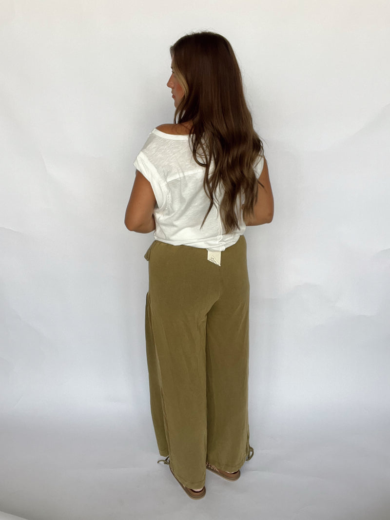 Olive Pleated Pant