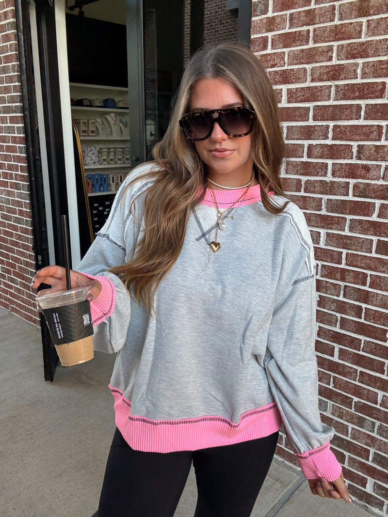 Grey Contrast Sweatshirt